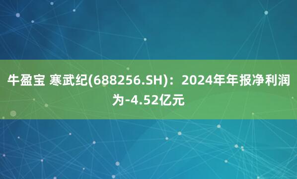 牛盈宝 寒武纪(688256.SH)：2024年年报净利润为-4.52亿元